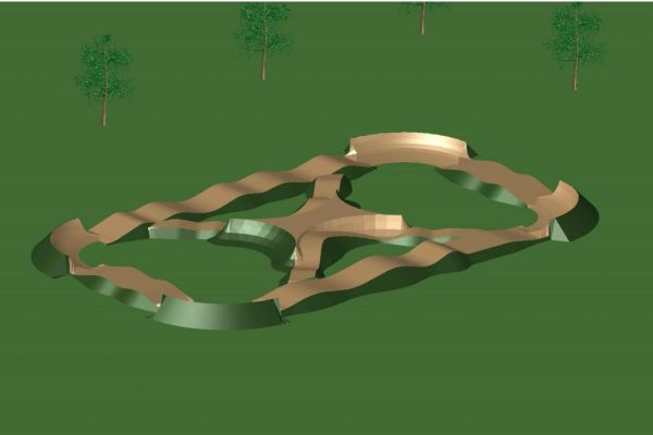 Látványterv a somoskőújfalui Vörösmarty Mihály utca mellé tervezett pump track pályáról (Forrás: Somoskőújfalu Község Önkormányzata)