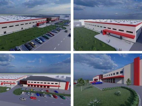 Látványtervek a Bumchun új gyárépületéről (Forrás: Salgótarján Megyei Jogú Város Településrendezési eszközeinek M-10 jelű módosítása egyszerűsített eljárásban – Véleményezési terv | Bumchun Precision Hungary Kft. új gyárépület koncepció terve)