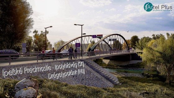 A Drégelypalánk és Ipolyhídvég között megépülő híd látványterve (Forrás: Artel Plus | felvidek.ma)
