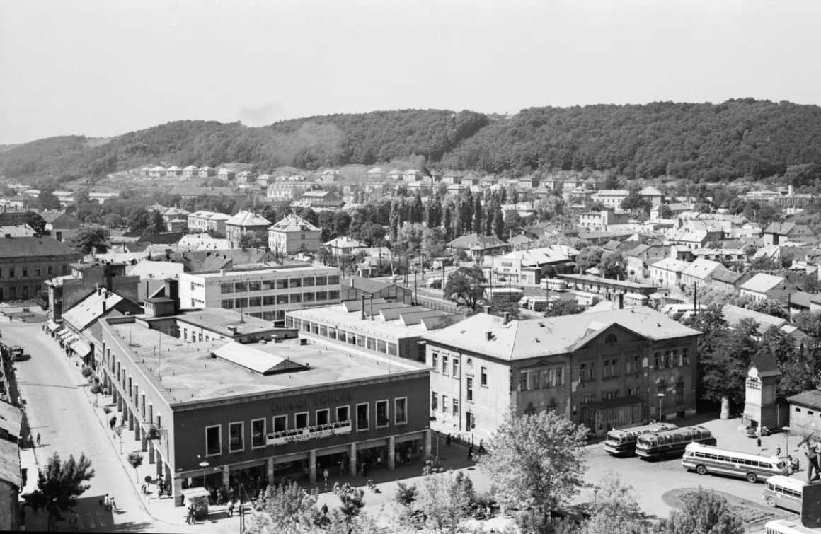Salgótarján régi városközpontja, 1967-ben (Archív fotó: Fortepan | Lechner Nonprofit Kft. Dokumentációs Központ / VÁTI)
