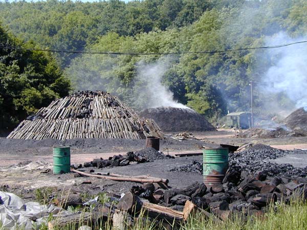 A faszénégetés volt az utolsó aktív tevékenység Inászón, a felvétel az 1990-es években készült (Archív fotó: Zentai László)