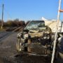 A 2021 novemberében, Nógrád és Diósjenő között történt balesetben megsérült autó (Archív fotó: Nógrád Megyei Rendőr-főkapitányság)