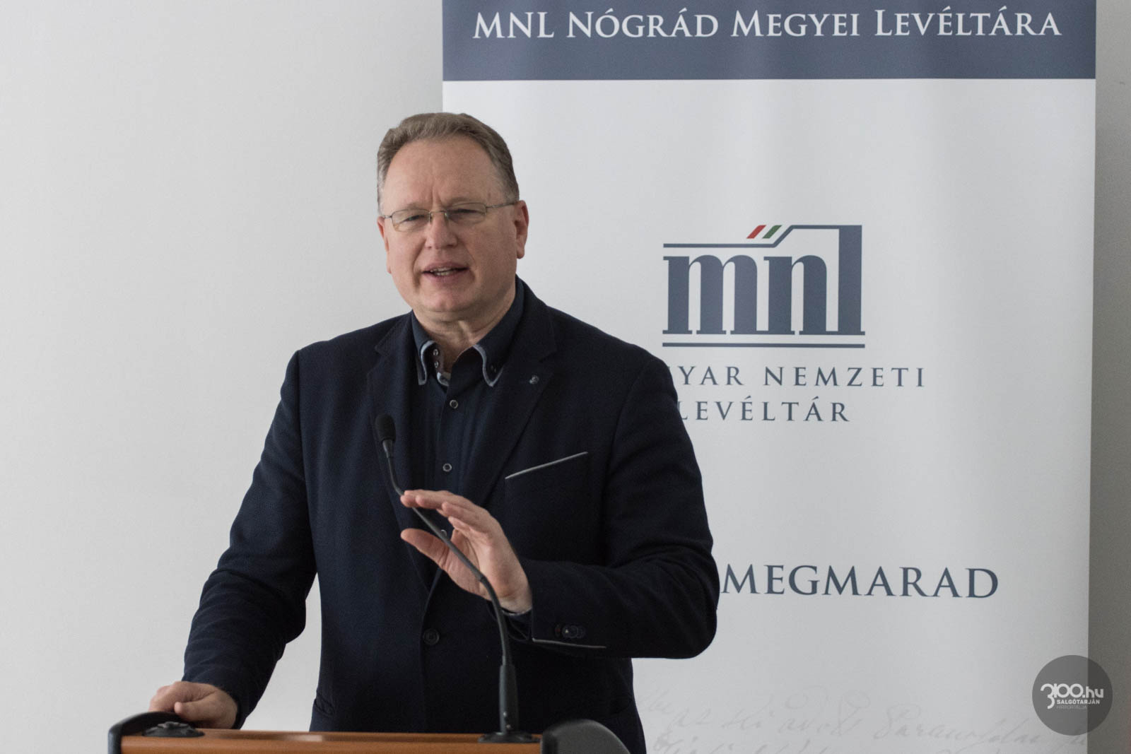 3100.hu Fotó: Skuczi Nándor, a Nógrád Megyei Önkormányzat Közgyűlésének elnöke a levéltári rendezvényen
