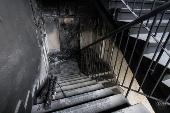 3100.hu Fotó: A tűzeset helyszíne a Meredek út 29. szám alatti épületben