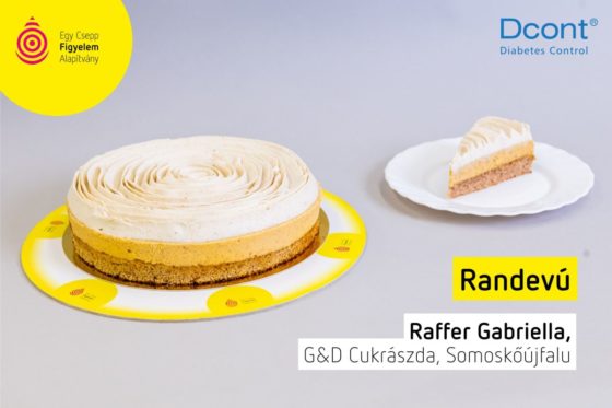 A salgótarjáni G&D kézműves cukrászdát képviselő Raffer Gabriella Randevú nevű tortája harmadik lett a 2023-as Magyarország Cukormentes Tortája versenyen (Fotó: Egy Csepp Figyelem Alapítvány | Facebook)