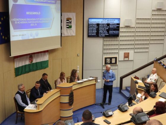 Bárnai Balázs kapitányságvezető számolt be a Salgótarjáni Rendőrkapitányság tavalyi évéről (Fotó: Nógrád Vármegyei Rendőr-főkapitányság)